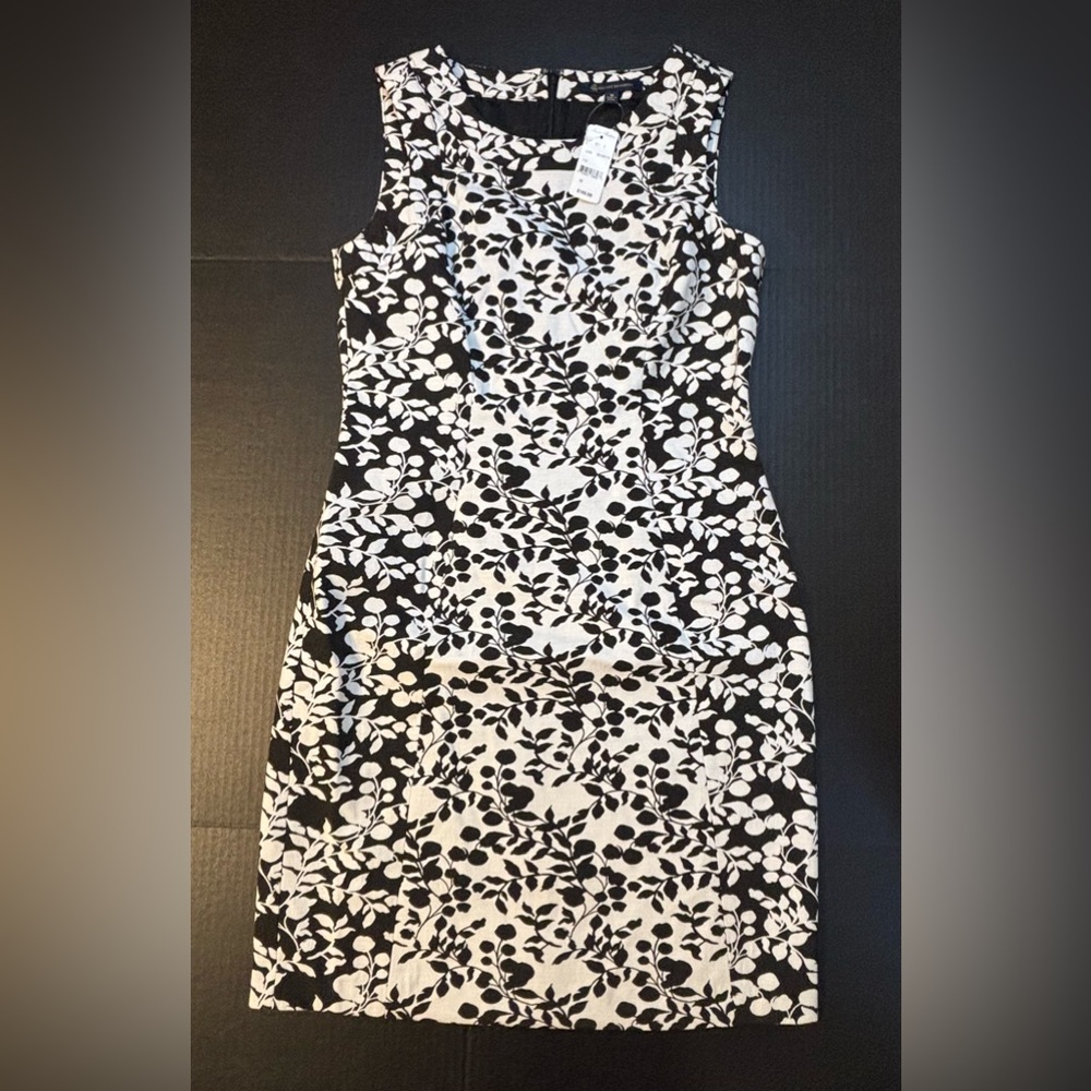 Brooks Brothers Floral Dress Size 10 Black White NWT